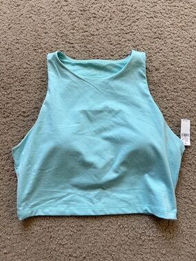 Old Navy Blue Cloud Comfy High Neck Crop Tank Top